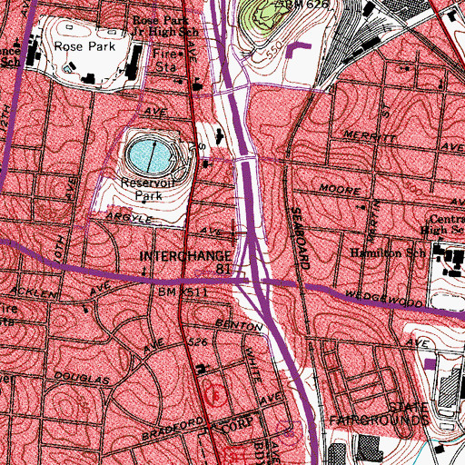 Topographic Map of New Metropolitan Church of the Nazarene, TN