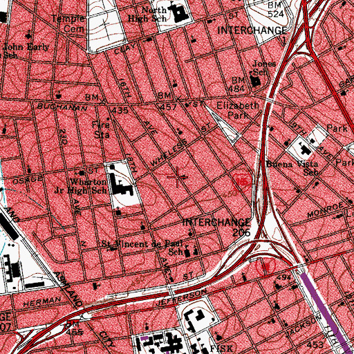 Topographic Map of Victory Missionary Baptist Church, TN