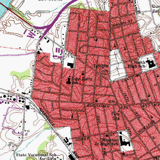 Topographic Map of Non Denominational Church of God in Christ, TN