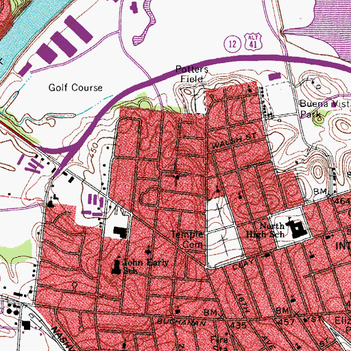 Topographic Map of Saint Matthews African Methodist Episcopal Church, TN