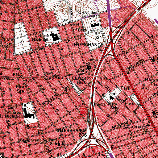 Topographic Map of Universal Christian Church, TN