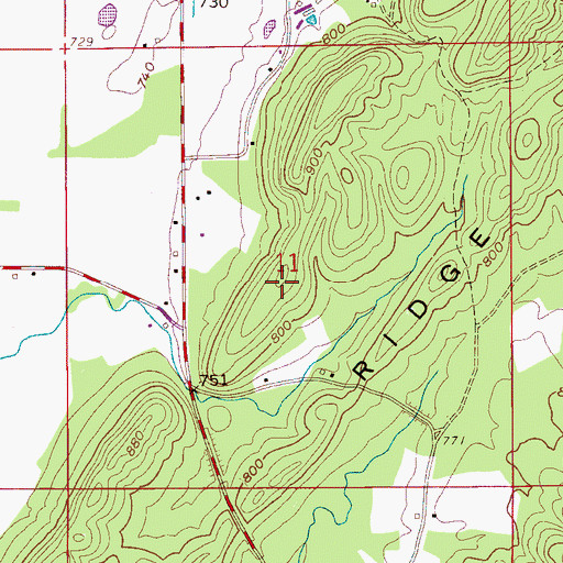 Topographic Map of Oak Ridge, AL