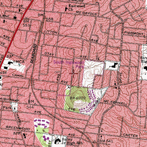 Topographic Map of New Freedon Missionary Baptist Church, TN