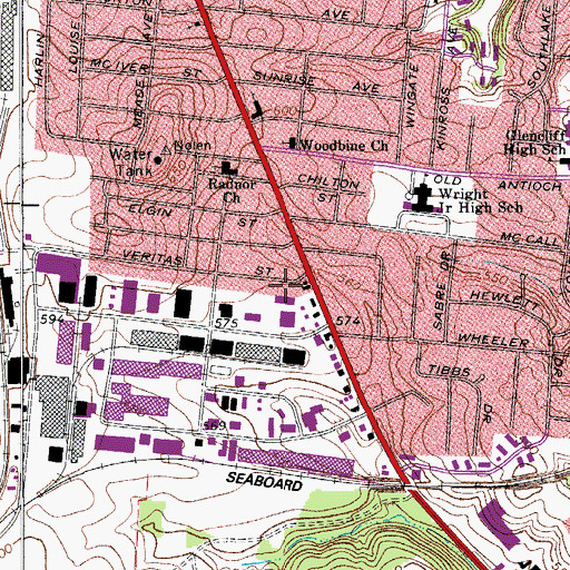 Topographic Map of Radnor Church of the Nazarene, TN