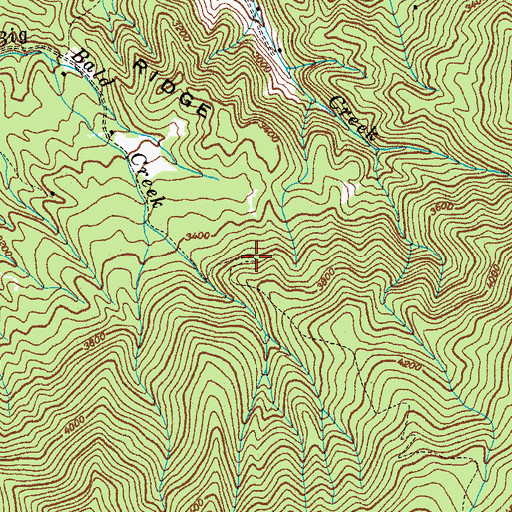 Topographic Map of Bald Mountain Trail, TN