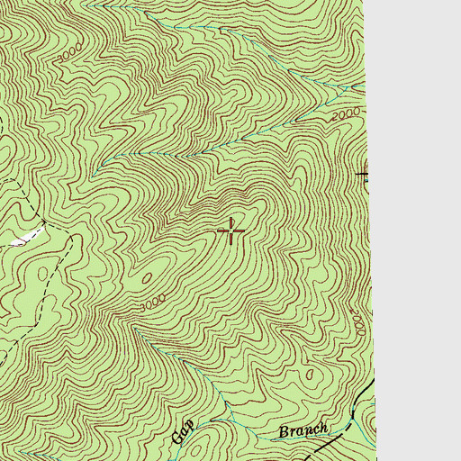 Topographic Map of Big Stack Gap Branch Trail, TN