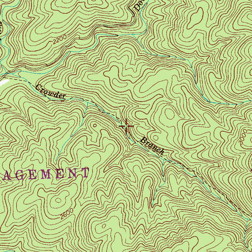 Topographic Map of Crowder Branch Trail, TN