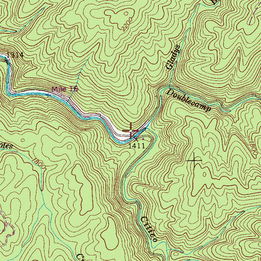Topographic Map of Double Camp Recreation Area, TN