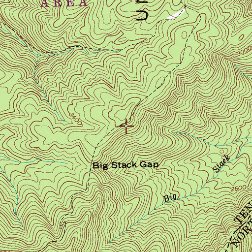 Topographic Map of Fodderstack Trail, TN