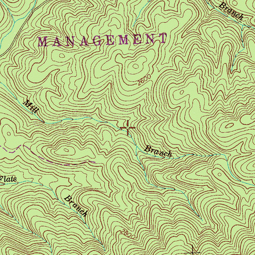 Topographic Map of Mill Branch Trail, TN