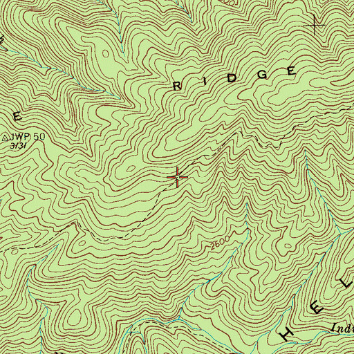 Topographic Map of Pine Ridge Trail, TN