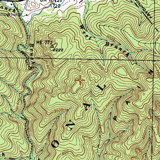 Topographic Map of Paint Mountain Trail, TN