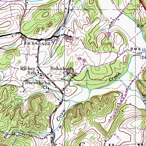Topographic Map of Rehobeth Cemetery, TN