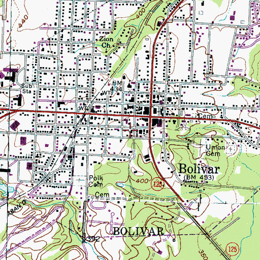 Topographic Map of Saint James Episcopal Church, TN