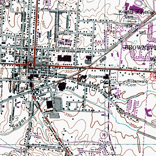 Topographic Map of Carver High School (historical), TN