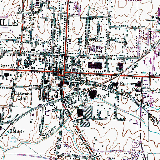 Topographic Map of Church of Christ, TN