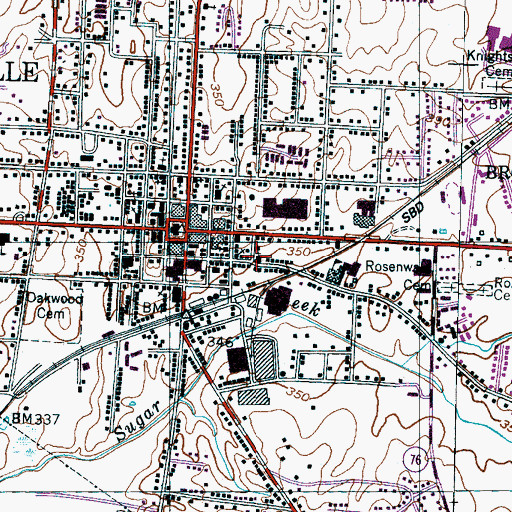 Topographic Map of First Baptist Church of Brownsville, TN
