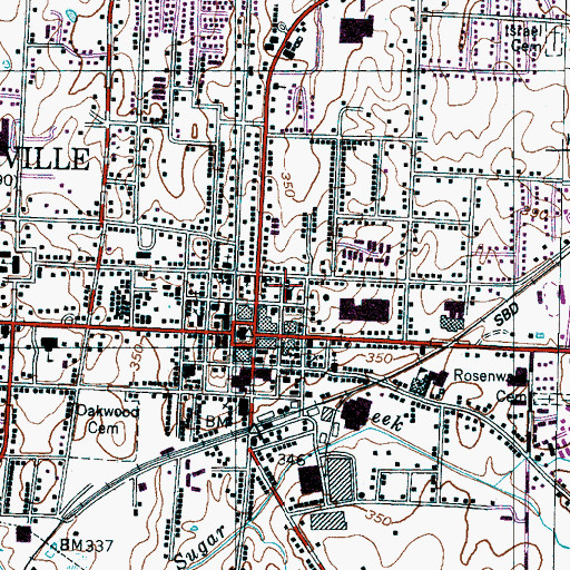Topographic Map of First Methodist Church, TN