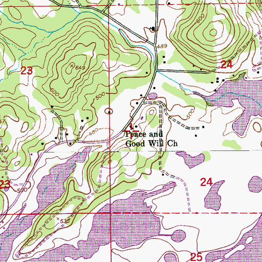 Topographic Map of Peace and Good Will Church, AL