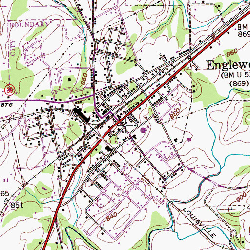 Topographic Map of Englewood Christian Church, TN