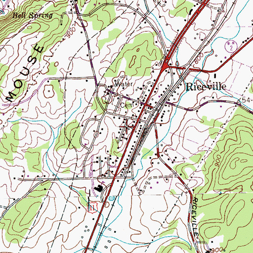 Topographic Map of First Baptist Church, TN