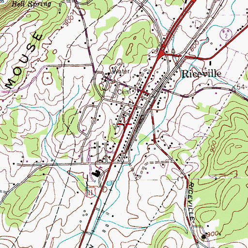 Topographic Map of Riceville United Methodist Church, TN