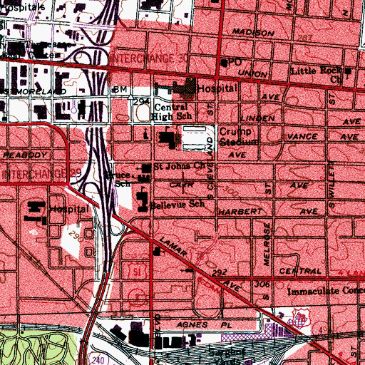 Topographic Map of Annesdale Park, TN