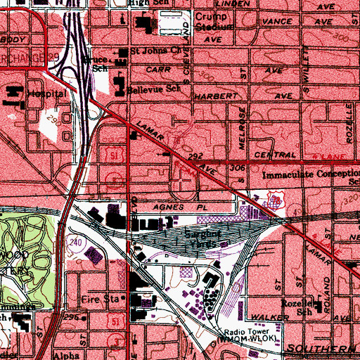 Topographic Map of Annesdale-Snowden, TN
