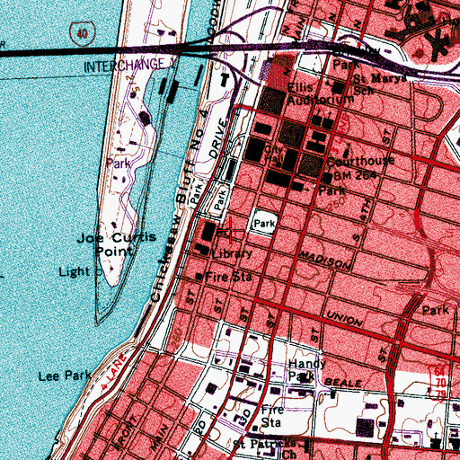 Topographic Map of Bankers Row (historical), TN