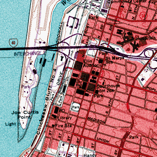 Topographic Map of Civic Center Plaza, TN