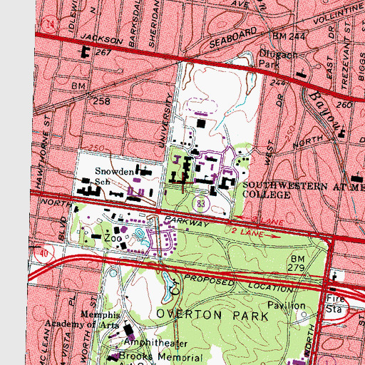 Topographic Map of Ellett Hall, TN