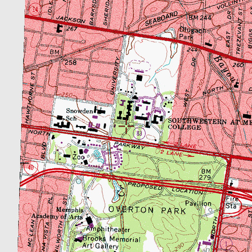Topographic Map of Fisher Memorial Garden, TN