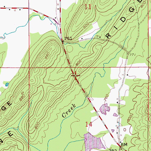 Topographic Map of Pine Ridge, AL