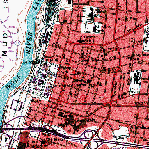 Topographic Map of Greenlaw, TN