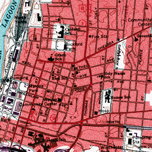 Topographic Map of Holy Name Convent, TN