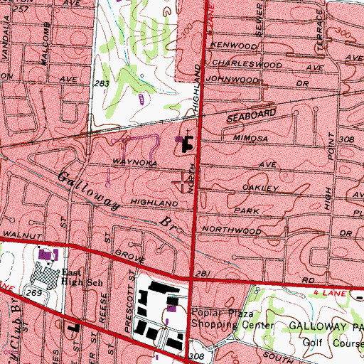 Topographic Map of Mary Galloway Home for Aged Women, TN