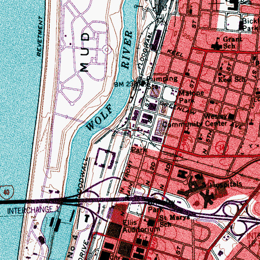Topographic Map of Memphis Humane Shelter, TN