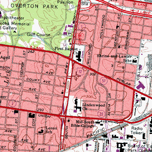 Topographic Map of Morningside Park, TN