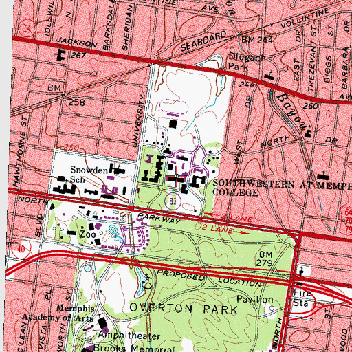 Topographic Map of Palmer Hall, TN