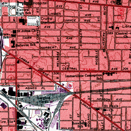 Topographic Map of Rosemary Lane, TN