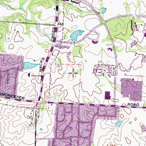 Topographic Map of Southwind, TN