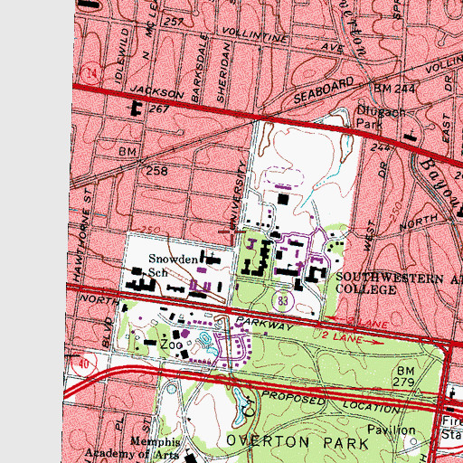 Topographic Map of Stewart Hall, TN