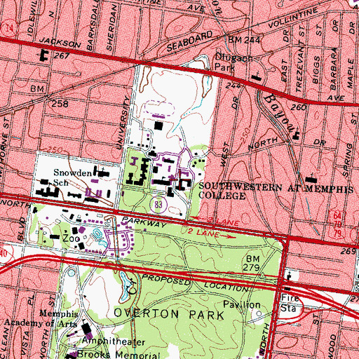 Topographic Map of Townsend Hall, TN