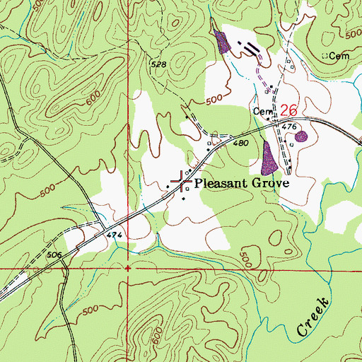 Topographic Map of Pleasant Grove, AL