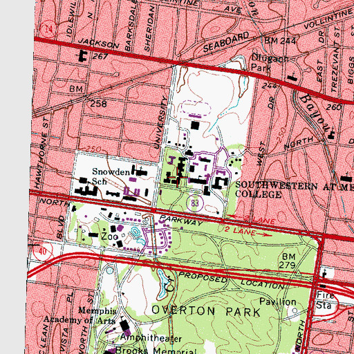 Topographic Map of White Hall, TN