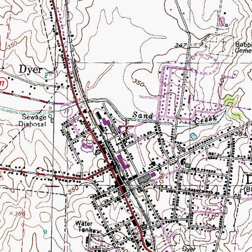 Topographic Map of Fairview Baptist Church, TN