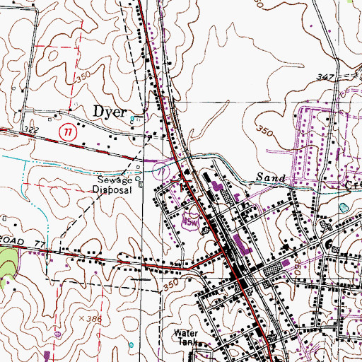 Topographic Map of First Cumberland Presbyterian Church, TN