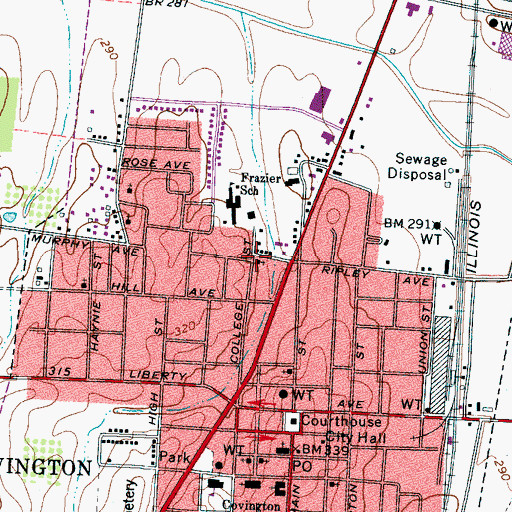 Topographic Map of Collins Chapel Christian Methodist Episcopal Church, TN