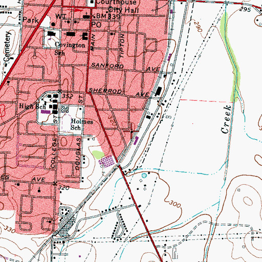 Topographic Map of Mount Zion Baptist Church, TN