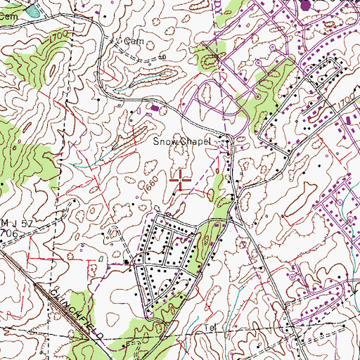 Topographic Map of Camelot Two, TN